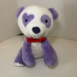 Hallmark purple panda bear heart/red bow 9 inch plush stuffed animal